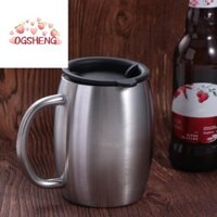 Cốc Bia Inox ERZAP, Tường Đôi Có Nắp Tay Cầm Cốc Cà Phê, Cách Nhiệt Chân Không Bền 420ml Cốc Giữ Nhiệt Di Động Nhà
