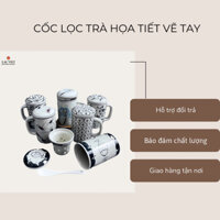 Cốc Ca Lọc Trà Có Nắp🥛🥛 Ca Uống Nước 🍺🍺Dáng Trụ Họa Tiết vẽ tay gốm sứ Bát Tràng