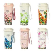 Cốc cà phê 316 Thép không gỉ Lily of the Valley Dây chân không uống đôi Ống hút Cốc giữ nhiệt kinh doanh