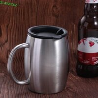 Cốc Cà Phê BLAZETEC, Cốc Bia Inox 420ml Di Động, Đồ Uống Tường Đôi Bền Có Nắp Tay Cầm Cốc Nước Văn Phòng Nhà