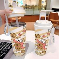 Cốc cà phê, cốc chân không khủng long capybara cốc nước thiết kế có dây buộc Cốc giữ nhiệt bình đun nước nóng chai nước lạnh bình chân không đồ dùng nhà bếp EVFF