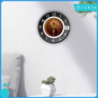 Cốc cà phê Dickly bằng đồng hồ treo tường biểu tượng âm dương, Đồng hồ tròn chuyển động 12 inch chống ve cho phòng học Phòng ăn Cafe Shop