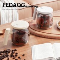 Cốc Cà Phê FEDAOG 400ml, Cốc Di Động Có Nắp Khuấy, Cốc Thủy Tinh Tự Sạc Bền Đẹp