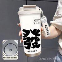Cốc cà phê Fortune Blonde, Rijindou, chai nước lạnh thoải mái 316 cấp thực phẩm chịu nhiệt với dây đeo vai, chai cách nhiệt bằng thép không gỉ 530ml dụng cụ nhà bếp PSZ1