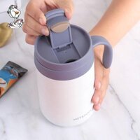 Cốc cà phê giữ nhiệt đôi bằng thép không gỉ 500ML có tay cầm Bình giữ nhiệt Du lịch Văn phòng Trà có nắp Chai nước uống