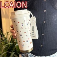 Cốc cà phê LCAION Hello Kitty, Cốc giữ nhiệt hoạt hình Cinnamoroll 500ml, Cốc cách nhiệt di động hai lớp có thể tái sử dụng