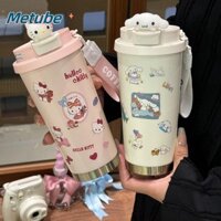 Cốc cà phê METUBE Hello Kitty, Cốc giữ nhiệt hoạt hình Cinnamoroll 500ml, Cốc cách nhiệt cầm tay hai lớp chống rò rỉ Du lịch
