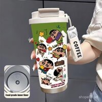 Cốc cà phê nóng, thiết kế cốc hút hình sao, kích thước nhỏ mới về, có dây đeo vai, chai cách nhiệt chân không, chai nước chống lạnh 316 cấp thực phẩm 4JZ2