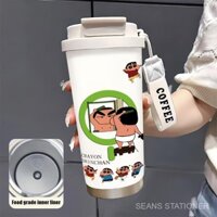 Cốc cà phê nóng, thiết kế mới, đi kèm lược tóc, chai cách nhiệt, chai cách nhiệt chịu nhiệt, bằng thép không gỉ với dây đeo vai, chai nước 530ML L4OK