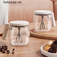 Cốc cà phê tự trộn LUNAZAP, Cốc khuấy điện tốc độ cao di động, Đa năng Hiệu quả Tay cầm thoải mái Máy xay sinh tố xoay chống nước Cà phê thủy tinh
