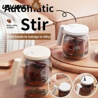 Cốc cà phê UPLUCKEY, Cốc khuấy tự có nắp, Cốc thủy tinh có thể sạc lại 400ml di động