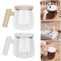 Cốc cà phê VMCRTD, Cốc khuấy tự có nắp, Cốc thủy tinh di động có thể sạc lại 400ml bền bỉ
