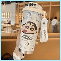 Cốc cà phê WITTE Labubububu, Cốc giữ nhiệt Doremon 520ml, Bút chì bằng thép không gỉ cầm tay Shin chan Cốc cách nhiệt hai lớp Du lịch