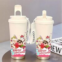 Cốc cà phê Xiaoxin, thiết kế ấm cúng, cốc cà phê bình giữ lạnh marshmallow có dây đeo, bình chân không bằng thép không gỉ 316 cấp thực phẩm JQOJ