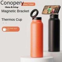Cốc cách nhiệt CONOPERY, Bình nước thể thao 24 Oz bằng thép không gỉ, có giá đỡ điện thoại từ tính Bình nước cách nhiệt dung tích lớn