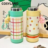Cốc cách nhiệt COSYLAND, Cốc giữ nhiệt 500ML chống rò rỉ kín, Dung tích lớn hoạt hình có dây nâng Chai nước tại nhà