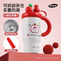 Cốc cách nhiệt khổng lồ Babu Dou, cốc đá lớn, chai nước có ống hút, bình nước văn phòng dễ thương, giá trị cao cho các cô gái