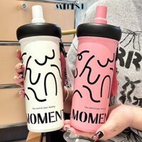 Cốc cách nhiệt MILIND, có dây nâng cốc chân không 600ML, Nắp di động Ống hút cốc bằng thép không gỉ 316