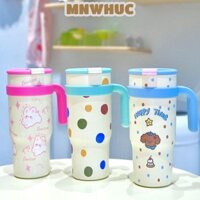 Cốc Cách Nhiệt MNWHUC, Cốc Hút Chân Không Inox 1200ML 316, Ống Hút Nắp Dung Tích Cao Di Động Có Tay Cầm Cốc Trà Nhân Viên Văn Phòng
