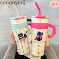 Cốc cách nhiệt ống hút CONGUYING, Cốc giữ nhiệt Hello Kitty My Melody 1200ml, Quà tặng cốc cà phê dung tích lớn di động bằng thép không gỉ
