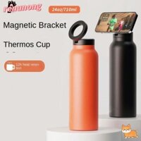 Cốc cách nhiệt RENUNONG, Bình nước thể thao bằng thép không gỉ 24 Oz, có giá đỡ điện thoại từ tính Bình cách nhiệt dung tích lớn cho phòng tập thể dục Hoạt động ngoài trời và Hydrat hóa hàng ngày