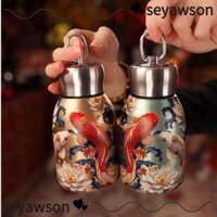 Cốc cách nhiệt SEYAWSON, Bình nước di động bằng thép không gỉ 316, Quà tặng sáng tạo 300ml Cốc cà phê bền chống rò rỉ Đi bộ đường dài ngoài trời