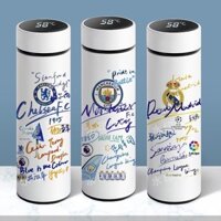 Cốc cách nhiệt thông minh bằng thép không gỉ 304 Royal Chelsea Manchester City Blue Army Football, bình nước hiển thị nhiệt độ cho sinh viên, dung tích lớn - ss22 TOX3
