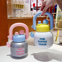 Cốc cầm tay đơn giản Chai nước có vách ngăn ống hút Cốc đi lại ngoài trời