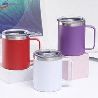 Cốc cầm tay PIXELSKY, Bình nước cách nhiệt 12oz / 14oz đơn giản, Cốc cà phê chống rò rỉ hai lớp bằng thép không gỉ thời trang