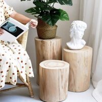 Cọc Cây Tuyết Tùng Thơm, Trụ Gỗ, Chân Gỗ Chạm Khắc, Ghế Đẩu Tròn, Bàn Đầu Giường Bằng Gỗ Rắn, Ghế Thay Giày, Chân Đế Bằn