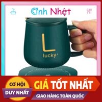 CỐC CHƯNG YẾN-CỐ HÂM NÓNG ĐA NĂNG BẰNG SỨ KÈM ĐẾ ĐIỆN VÀ THÌA MẠ VÀNG TIỆN LỢI