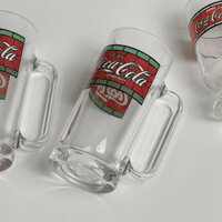 Cốc Coca Cola thuỷ tinh có tay cầm retro vintage cỡ lớn pastel gốm sứ Nhật Âu