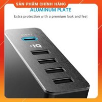 Cóc củ sạc nhanh 60W 4 cổng IQ USB & 1 cổng PD Type-C chính hãng Anker PowerPort +5 (Max 3A / Type-C và 2.4A / USB)