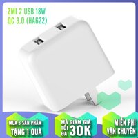 Cốc Củ sạc nhanh ZMI HA622 Quick Charge 3.0  2 cõng USB  Max 18W