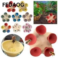 Cốc đài phun nước uống cho ong FEDAOG, có cốc ươm & giá đỡ cốc uống côn trùng hình hoa, cốc uống nước phấn hoa bằng nhựa đầy màu sắc bền bỉ để nuôi ong