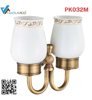 Cốc đánh răng đôi chân hoa Haduvico PK032M