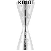 Cốc đo Cocktail KOLGT, Jigger họa tiết lá chạm khắc / đầu lâu, Máy đo tiệc Cocktail bằng thép không gỉ màu bạc