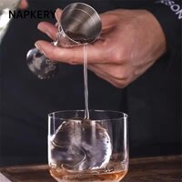 Cốc đo Cocktail NAPKERY, Jigger họa tiết lá / đầu lâu khắc, Máy đo bạc bằng thép không gỉ tiệc Cocktail