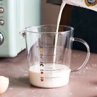 Cốc đong thuỷ tinh có vạch chia tay cầm tiện lợi (HÀNG CÓ SẴN)