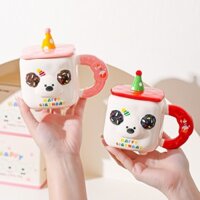 Cốc động vật dễ thương hoạt hình dễ thương cốc quà tặng sinh nhật cốc gốm sứ dễ thương cốc ăn sáng sữa gia dụng