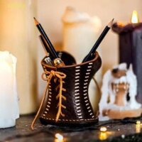 Cốc đựng bút chì Corset bằng da SAINTY, Hộp đựng bút vui nhộn sáng tạo sành điệu, Bàn chải trang điểm đa chức năng thú vị để bàn Hộp đựng bút chì Phòng ngủ