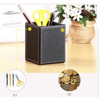 Cốc đựng bút, ống cắm bút bằng da cao cấp