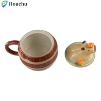 Cốc đựng nước HOUCHU Capybara có nắp tay cầm Quà tặng Giáng sinh sáng tạo
