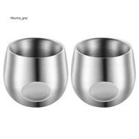 Cốc Espresso Inox 2 Chiếc, Cốc Nhỏ Cách Nhiệt Tường Đôi 150Ml Cốc Nhỏ Không Thể Phá Vỡ Cho Dã Ngoại Ngoài Trời