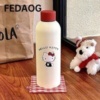 Cốc FEDAOG Hello Kitty, Cốc hút chân không 500ml bằng thép không gỉ, Cốc giữ nhiệt màu đỏ Sanrio dễ thương