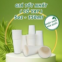 Cốc giấy 5oz 150ml Hàn Quốc - Ly giấy 5oz dùng 1 lần cho cơ quan văn phòng ( hàng nhập khẩu - có VAT )