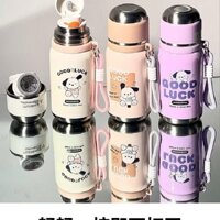 Cốc giữ nhiệt bằng thép không gỉ 316 Cốc nước gia đình Dễ thương 500ml Bình nước di động dung tích lớn có