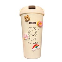 Cốc Giữ Nhiệt Bằng Thép Không Gỉ Miniso Inox 304 Dung Tích 500ml Có Ống Hút