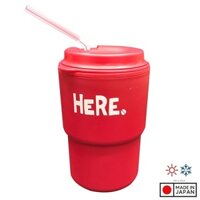 Cốc giữ nhiệt có nắp xoay HERE 320ml cao cấp tiện dụng - Hàng nội địa Nhật Bản.  - Đỏ