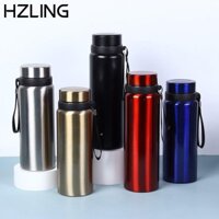 Cốc giữ nhiệt HZLING, có bình hút chân không bằng thép không gỉ 304, cầm tay giữ lạnh / nóng chống rò rỉ Chai nước dung tích lớn Cà phê